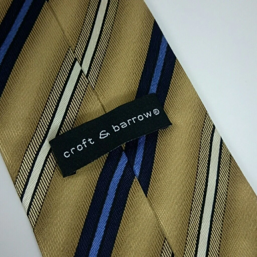 Croft & Barrow Gold Blue Neck Tie 4x66.5